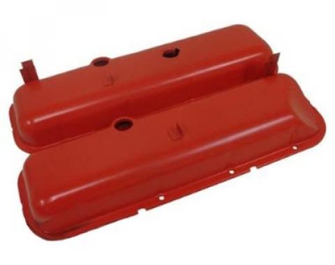 Corvette Big Block Valve Covers, Orange, With Power Brakes Relief, 1965-1974