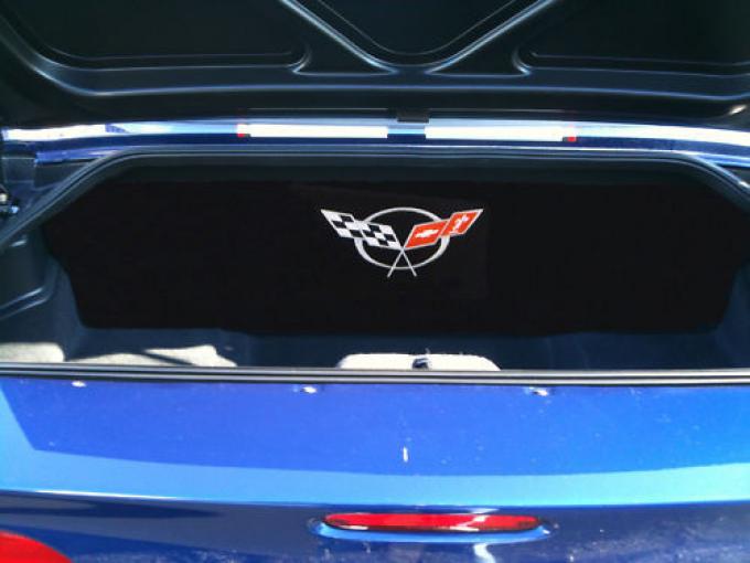 Corvette Compartment Divider, With Carpet & C5 Logo, "Quiet Ride", 1999-2004