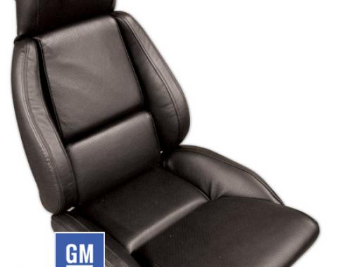 CA 1989-1992 Chevrolet Corvette Embroidered Leather Seat Covers Standard 420420E | 59-96 Black