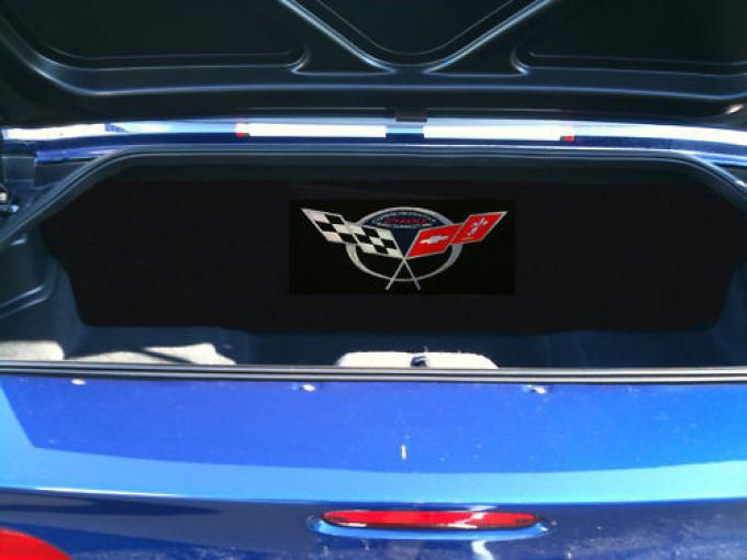 Corvette Compartment Divider, With Carpet & Commemorative Logo, "Quiet Ride", 1999-2004