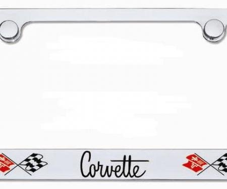 Corvette Elite License Frame, Corvette Script with Dual Logo