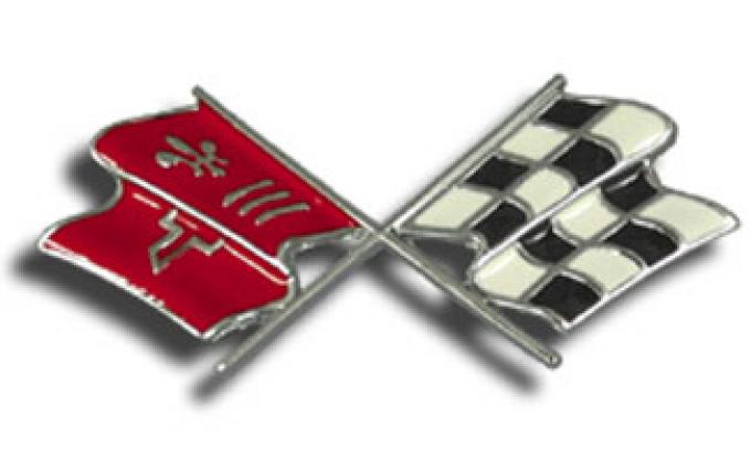 Corvette Crossed-Flags Emblem, Front, 1968-1972