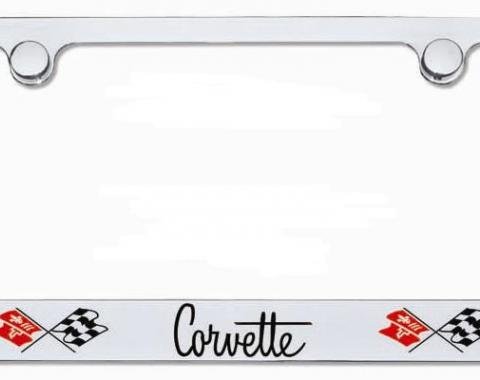 Corvette Elite License Frame, Corvette Script with Dual Logo
