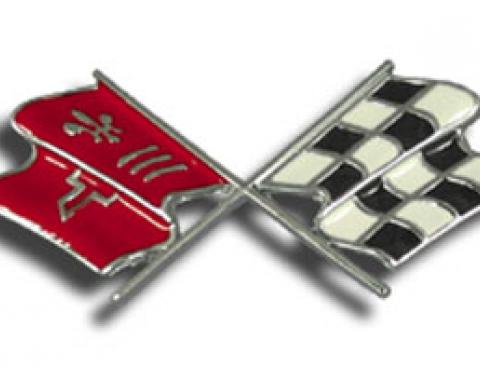 Corvette Crossed-Flags Emblem, Front, 1968-1972