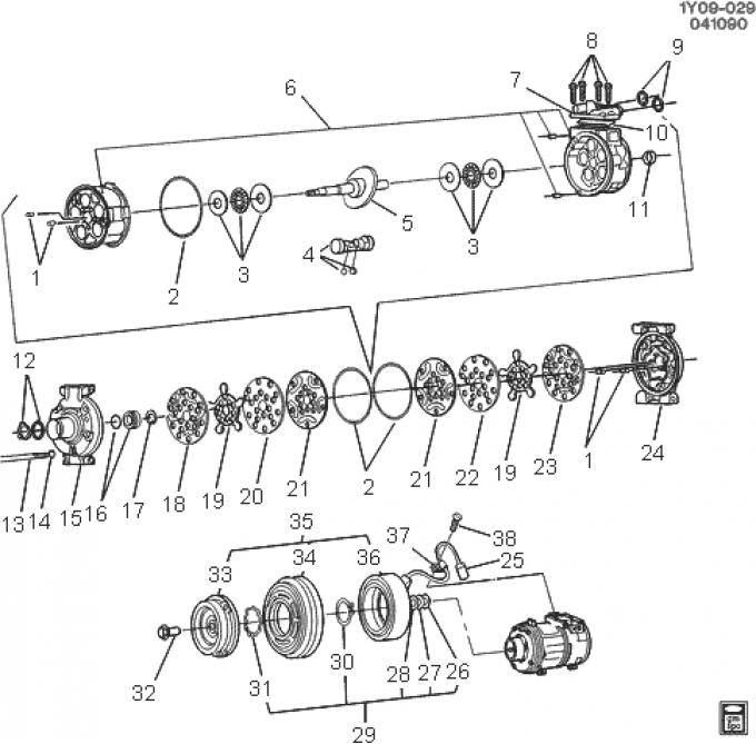 Corvette AC Compressor Coil Lead Connector (Except 94-96), 1990-2004