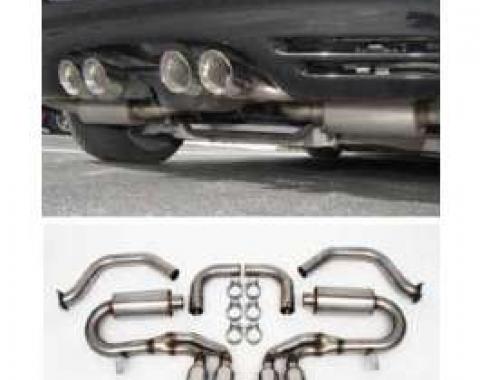 Corvette Exhaust System, Performance, Stainless Steel With Quad Oval Tips, 1997-2004