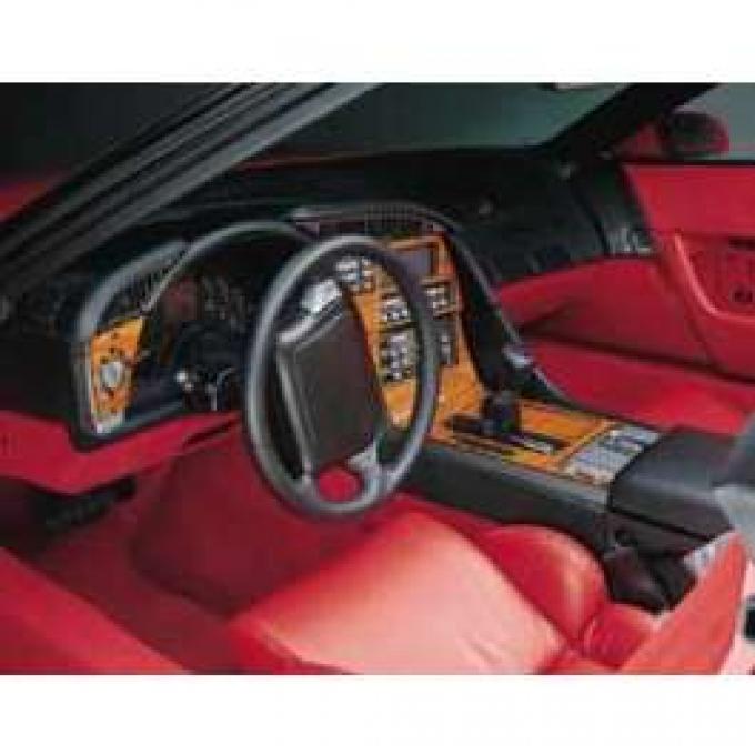 Corvette Dash & Trim Kit, For Cars With Automatic Transmissions, Rosewood, 1990-1991