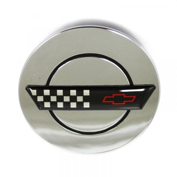 Corvette Wheel Center Cap, Chrome, with Emblem, for ZR1 Wheels, 19911996