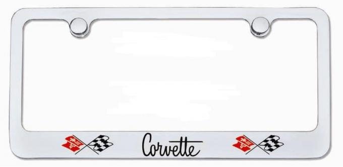 Corvette Elite License Frame, Corvette Script with Dual Logo