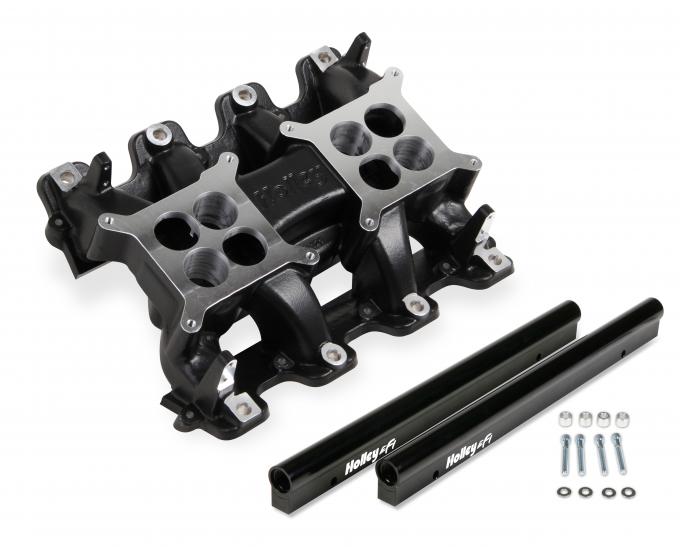 Holley EFI Holley LS EFI Manifold, 2x4 Dual Plane, Black GM LS1/LS2/LS6 300-121BK