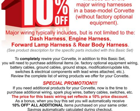 Lectric Limited 1967 Chevrolet Corvette Original Design Series Wiring Harness Basic Set VS6700B1AC