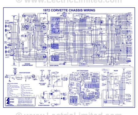 Lectric Limited 1972 Chevrolet Corvette Wiring Diagram VWD7200
