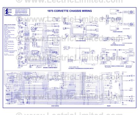 Lectric Limited 1975 Chevrolet Corvette Wiring Diagram VWD7500