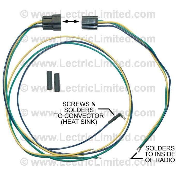 Lectric Limited 1970-1976 Chevrolet Corvette Radio Convector/Amplifier Harness VRR7073CV
