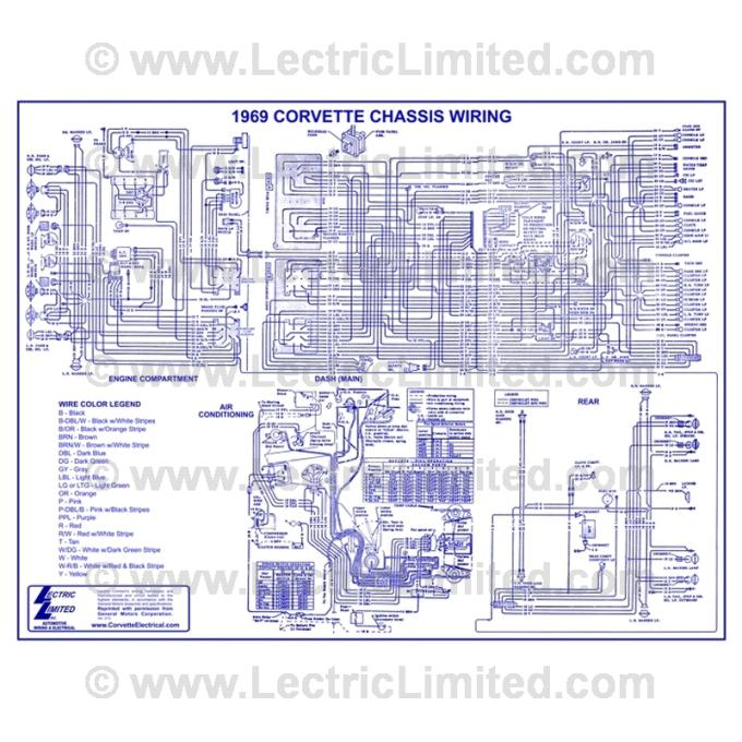 Lectric Limited 1969 Chevrolet Corvette Wiring Diagram VWD6900