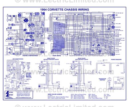 Lectric Limited 1964 Chevrolet Corvette Wiring Diagram VWD6400
