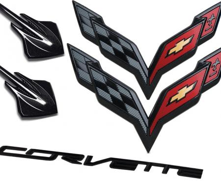 Corvette Carbon Flash Emblem Kit, 5 Piece, 2014-2018