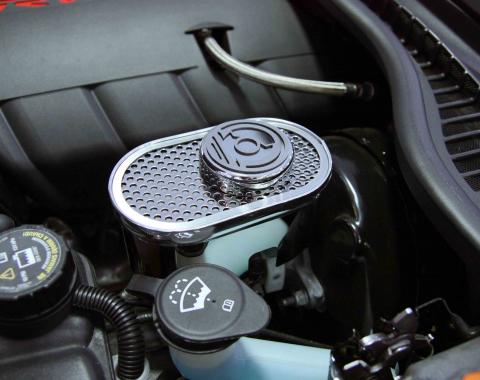 American Car Craft 2008-2013 Chevrolet Corvette Master Cylinder Cover Perforated w/chrome cap 043093
