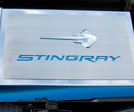2014-2019 Corvette Z06/Z51/C7- Fuse Box Cover w/Corvette Lettering - Stainless Steel, Choose Color 053030
