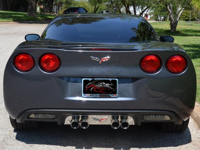 American Car Craft 2005-2013 Chevrolet Corvette Exhaust Filler Panel Stock Exhaust Crossed Flags Logo GM Licensed 042108