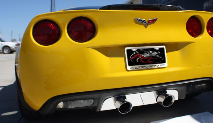 2005-2013 Chevrolet Corvette Rear Tag Frame Corvette Logo GM Licensed | Blue Carbon Fiber