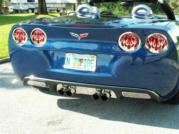 American Car Craft 2005-2013 Chevrolet Corvette Taillight Covers Polished Flame Style 4pc 042070