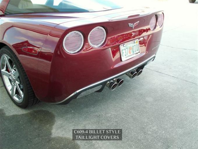 American Car Craft 2005-2013 Chevrolet Corvette Taillight Covers Billet Style 4pc 042068