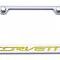 Corvette C6 License Plate Frame "CORVETTE" Inlay Lettering - Stainless Steel, Choose Color 042110