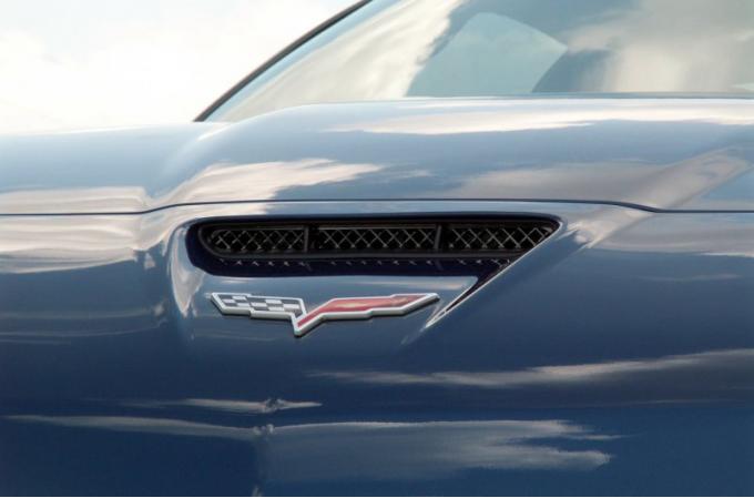 American Car Craft 2006-2013 Chevrolet Corvette Hood Vent Grille Laser Mesh Z06 Black Powder Coat Stealth 042099