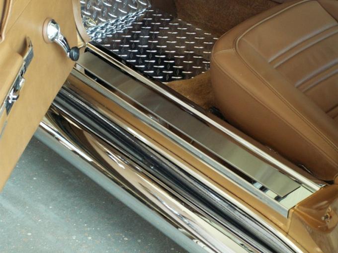 American Car Craft Doorsills Polished /w Satin Inserts Deluxe 2pc 011002