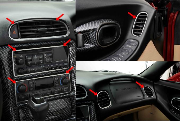 American Car Craft Dash Kit Satin Stainless 6pc 031031