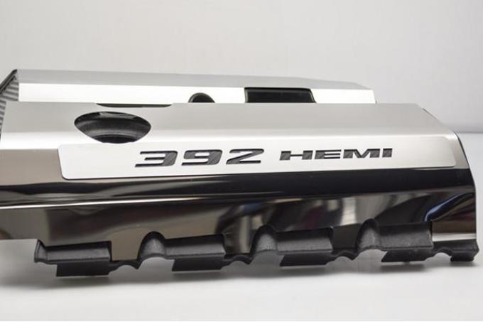Vinyl Inlay Style - SRT & SRT8 392 6.4L Polished Fuel Rail Covers with "392 HEMI" Lettering 153024
