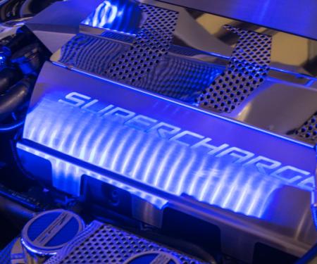 2015-2019 Z06 Stingray Corvette - Illuminated Fuel Rail Covers SUPERCHARGED - Choose LED Color 053089