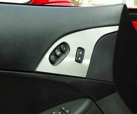 American Car Craft 2005-2013 Chevrolet Corvette Door Lock Trim Plate Satin w/option button 2pc 041021