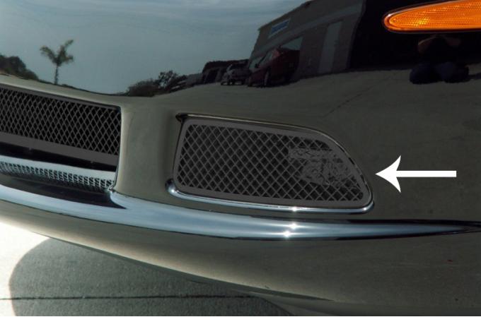 American Car Craft 2005-2013 Chevrolet Corvette Driving Light Covers Laser Mesh Black Stealth 2pc C6 042105