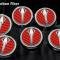 2008-2018 Chrysler 300 Fluid Cap Cover Set 6pc Stingray Emblem Carbon Fiber Red | Red Carbon Fiber