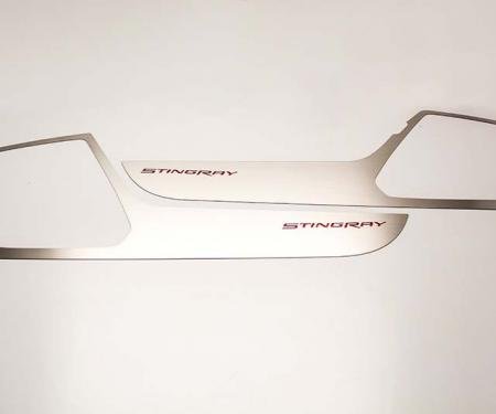 2014-2019 Corvette Stingray - Door Guards with Stingray Lettering 2Pc - Choose Inlay Color 051002