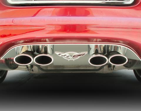 American Car Craft Exhaust Filler Panel Polished w/50th Anniversary Emblem GM Licensed Stock 032002