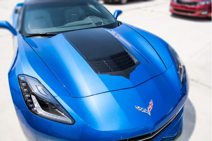 American Car Craft 2014-2019 Chevrolet Corvette Hood Vent Graphic Black Carbon Fiber/Satin Black 052081