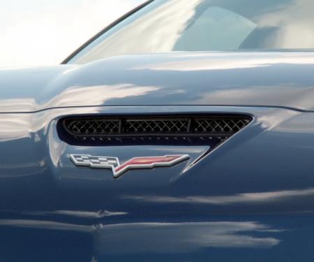 American Car Craft 2006-2013 Chevrolet Corvette Hood Vent Grille Laser Mesh Z06 Black Powder Coat Stealth 042099