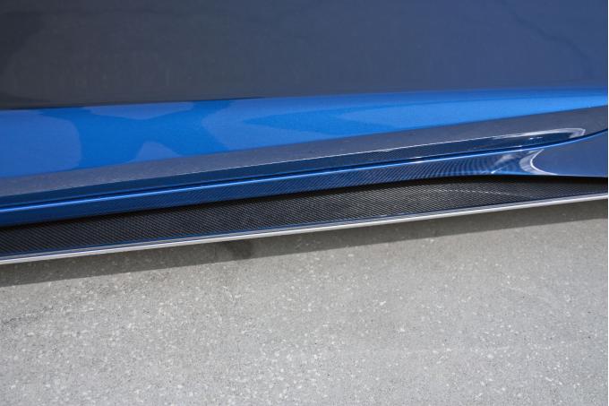American Car Craft 2014-2019 Chevrolet Corvette Side Skirts Stainless w/Real Carbon Fiberglass Overlay 052067