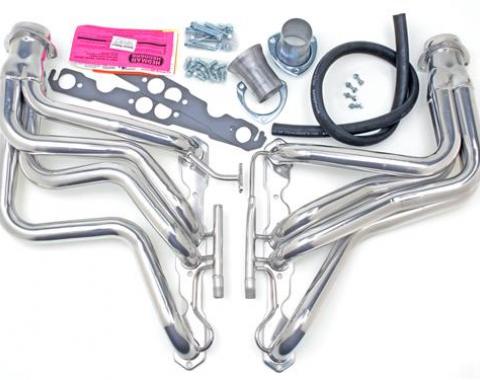 Corvette Hedman Headers, Full Length, with AIR & EGR, Polished Silver Ceramic Coated, 1987-1991