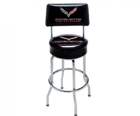 Corvette Racing Pub Stool w/Back