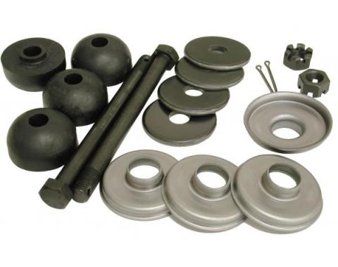 Corvette Rear Leaf Spring Bolt Kit, Stock Length, With Urethane Cushions, 1963-1982