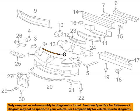 Corvette Hood Seal to Front Bumper Fascia, 2005-2013