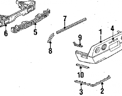 Corvette Rear Bumper Impact Absorber, USED 1991-1996