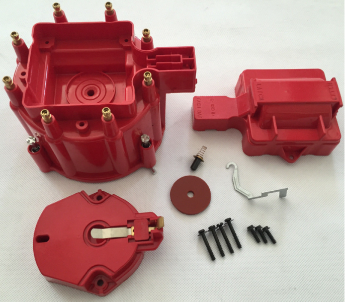 Corvette HEI Distributor Cap and Rotor, Red, 19751991