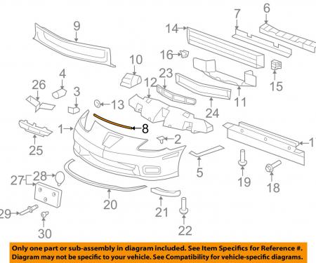 Corvette Hood Seal to Front Bumper Fascia, 2005-2013