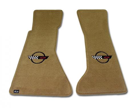 Corvette Mats, Saddle with Black Applique, 1991-1995