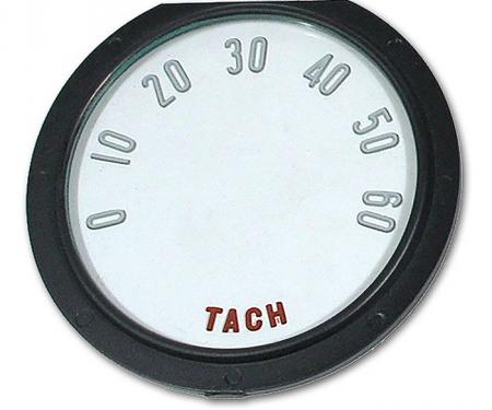 Corvette Tachometer Face, with Numbers, 6000 RPM, 1955-1957